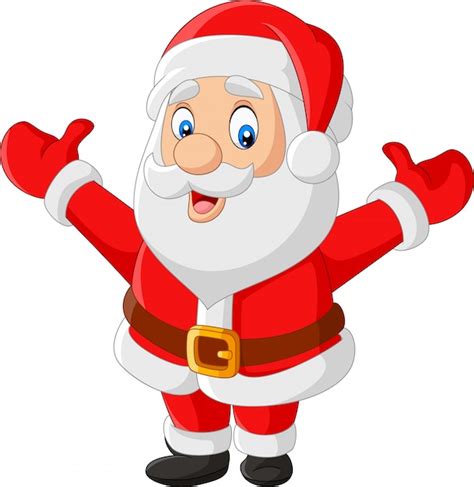 Dibujos Animados Feliz Santa Claus Saludando Vector Premium