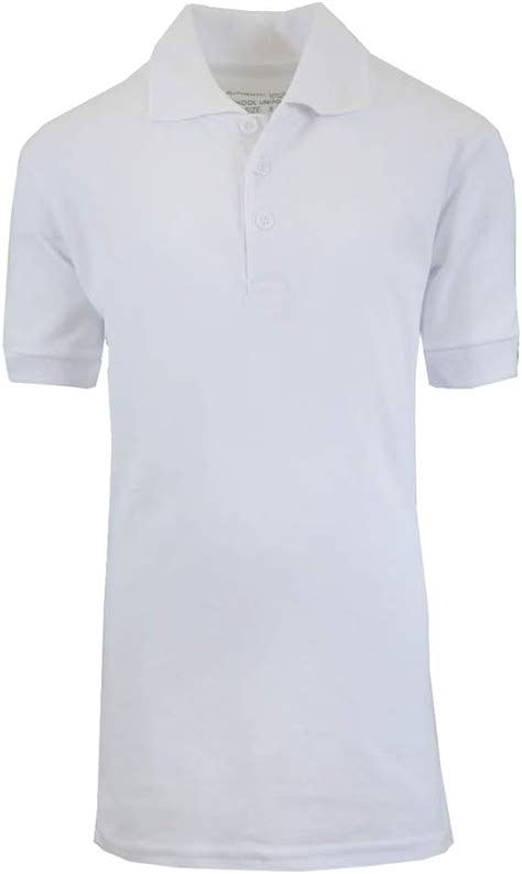 White Boys School Uniform Short Sleeve Polo Shirt44 White