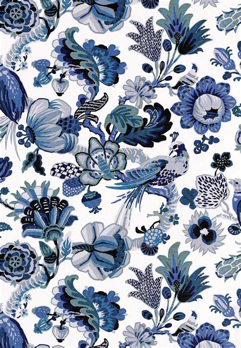 38 Navy Blue Floral Wallpaper