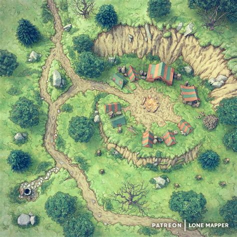 Roadside Camp Dnd Battlemaps Dungeon Maps Fantasy City Map