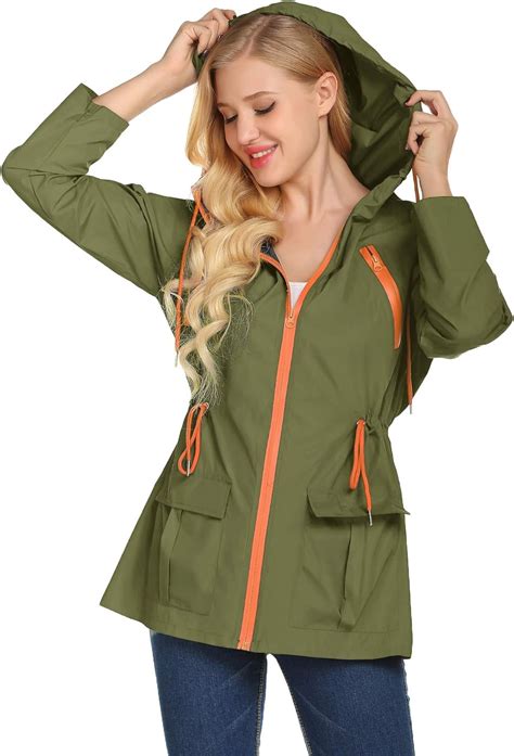 Lomon Rain Coats For Women Lightweight Waterproof Hooded