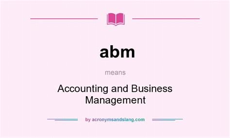 Check spelling or type a new query. abm - Accounting and Business Management in Undefined by AcronymsAndSlang.com