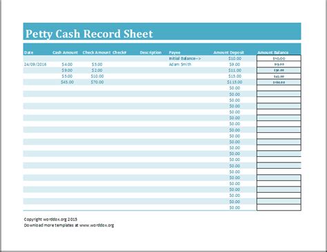Cash Sheet Templates Free Docs Xlsx Pdf Formats Samples Examples