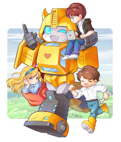 Bumblebee Spike Witwicky Carly And Chip Chase Transformers Drawn