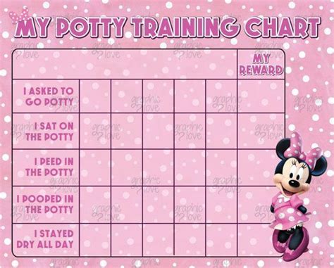 Digital Pink Minnie Mouse Potty Training Chart Free Punch Cards