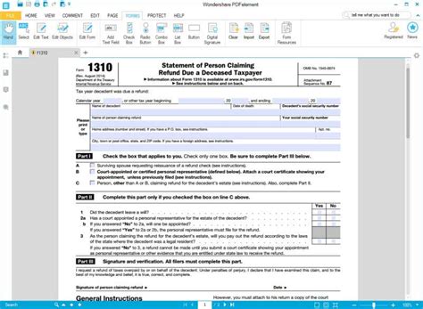 Irs Form 1310 How To Fill It With The Best Form Filler