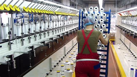 Production Of Synthetic Fibers In The Textile Industry Stock Footage