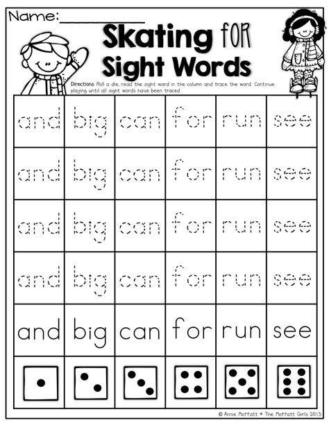 Kindergarten Free Printable Tracing Sight Words Sensevsa