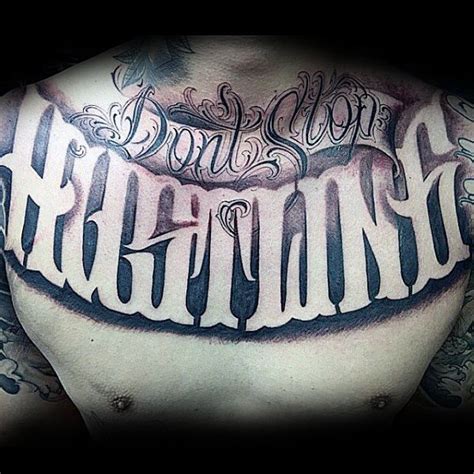 Guys Hustling Script Chest Tattoo Designs Tattoo Lettering Design