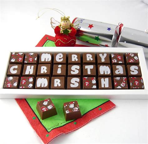 Personalised Christmas Chocolates By Chocolate By Cocoapod Chocolate