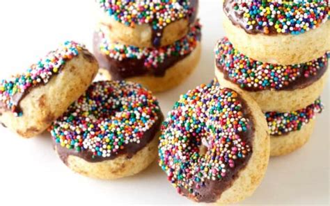 Baked Vanilla Cake Donuts With Chocolate Glaze And Sprinkles