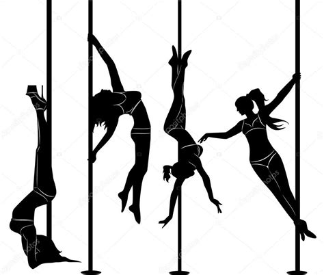 Set Of Black Silhouettes Of Dancing Girls Striptease — Stock Vector © Humming89 13257207