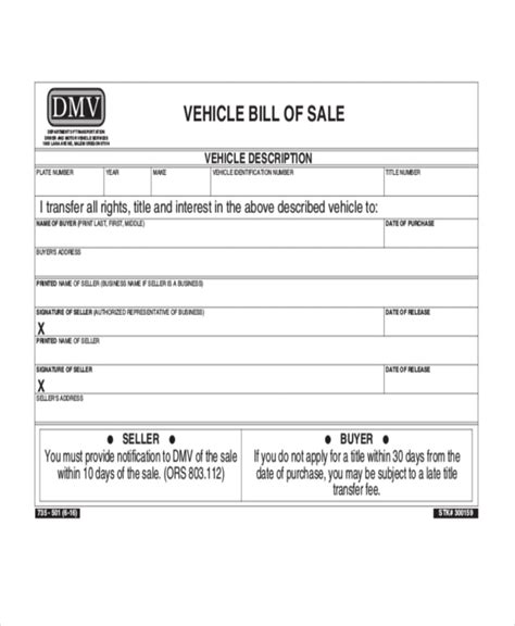 Free 10 Sample Vehicle Bill Of Sales Forms In Pdf Excel Ms Word