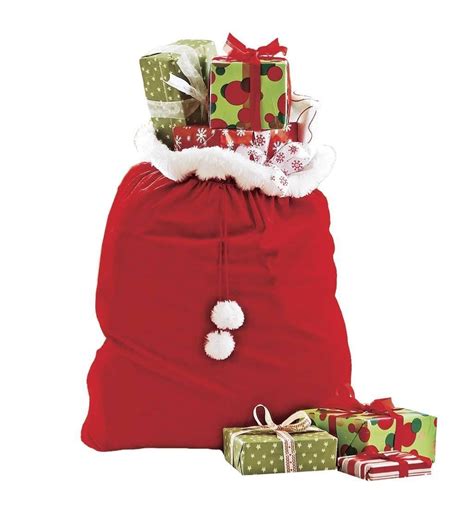 Velvet Santas T Sack With Cord Drawstring Toys And Games