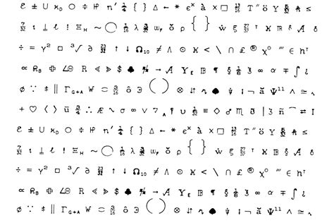 Unicode Symbols List