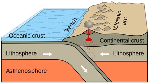 Ocean Continent Convergent Plate Boundaries Read Earth Science
