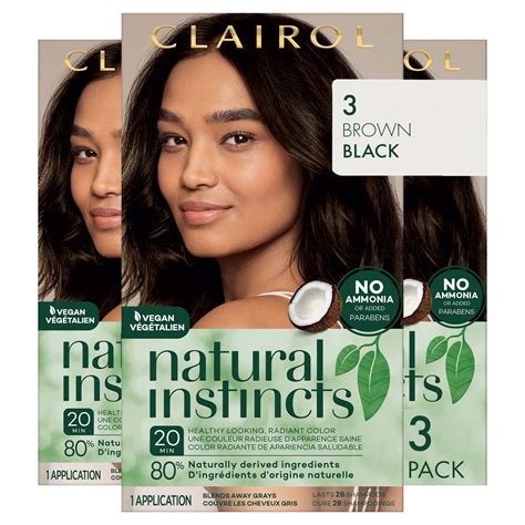 Buy Clairol Natural Instincts Demi Permanent Hair Dye 3 Brown Black Hair Color 3 Count Online