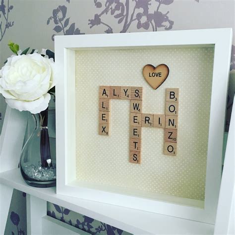 Scrabble Tiles Framed Picture Wedding Present By Thepinkgiraffes