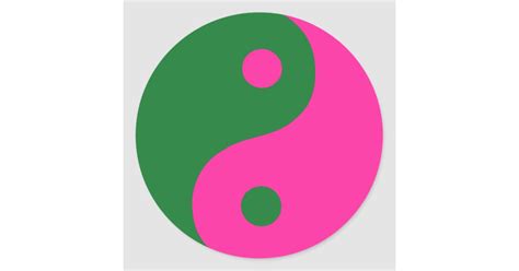 Pink And Green Yin Yang Symbol Classic Round Sticker Zazzle