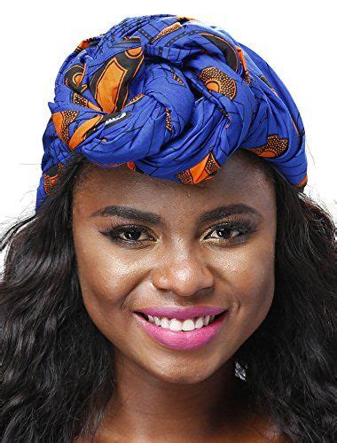 Shenbolen African Traditional Wax Print Head Wrap Headwrap Scarf Tieone Size Hair Wrap Scarf