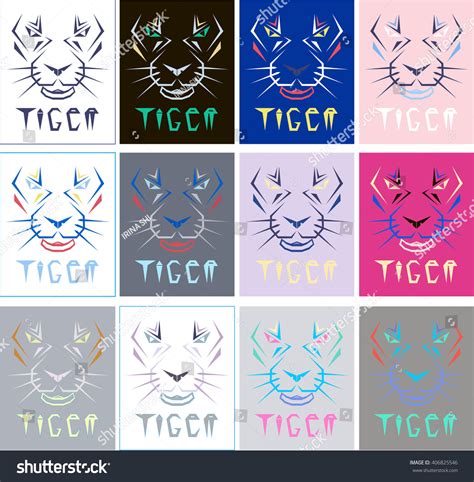 Ethnic Style Tigers Head Vector Drawing Stock Vector Royalty Free
