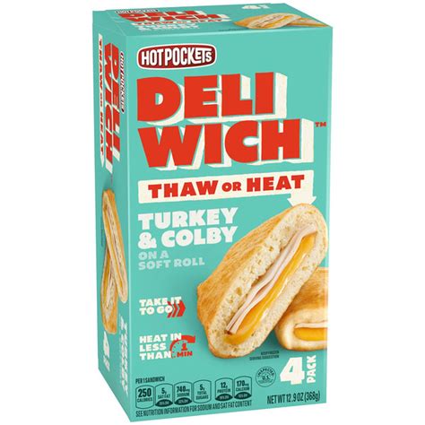 Hot Pockets Deliwich Turkey And Colby Frozen Deli Sandwiches 129 Oz
