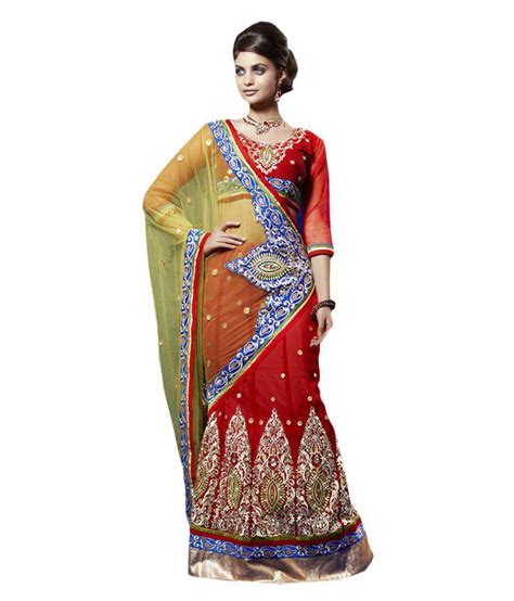 Rajasthani Sarees Red Net Saree Buy Rajasthani Sarees Red Net Saree