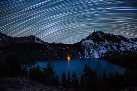 Astronomy Photo Of The Day 8415 — Star Trails Over Green Lake Futurism
