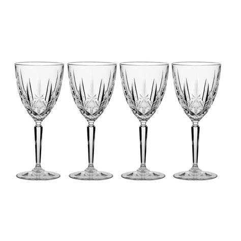 Sparkle Crystal Wine Goblets Waterford Stemware Set Of 4
