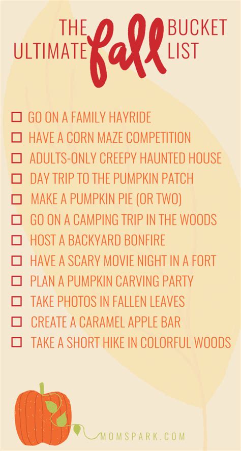 12 Fun Things To Do In The Fall Printable Fall Bucket