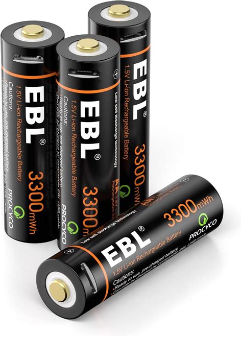 Ebl Lithium Batterij Aa V Oplaadbare Aa Lithiumbatterijen Met Usb Opladen Sterke