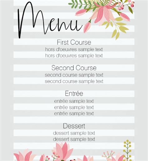 Now that spring has sprung it's time to welcome in a new array of fresh recipes great for dinner parties or other special occasions. 33 Party Menu Templates