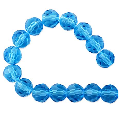 Valued Faceted Round 8mm Aquamarine Crystal Beads 20 Strand