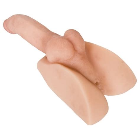 Rock Hard Cyberskin Ass Stroker W Erect Cock Sex Toys