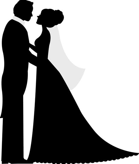Silhouette Wedding Invitation Bridegroom Wedding Couple Png Download