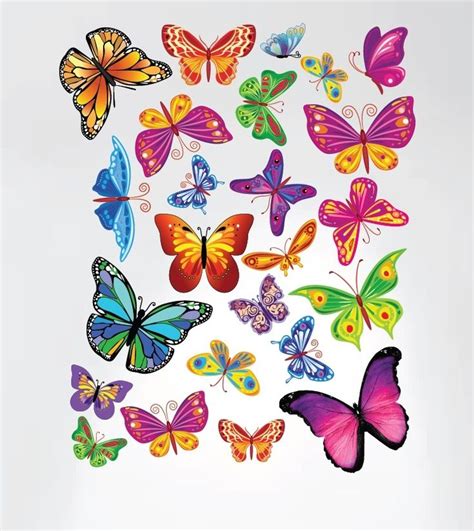 Easy Peel And Stick Colorful Butterflies Nursery Decal Instant Home