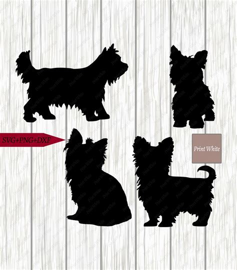 Yorkie Svg Dxf Png Yorkshire Terrier Silhouette Cut File | Etsy UK