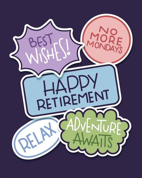 Group Cards Happy Retirement Stickers