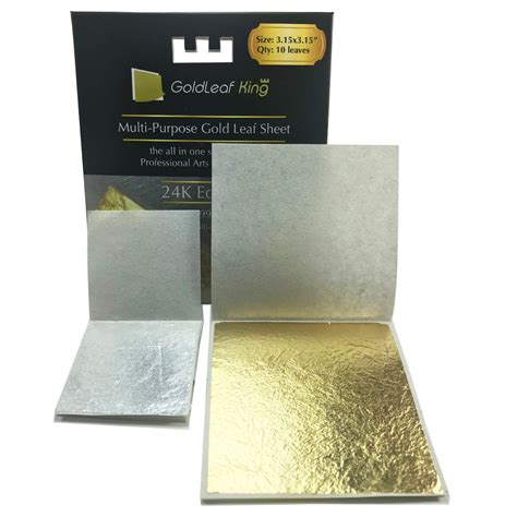 Buy 24k Edible Gold Leaf Sheets X 10 Sheet Large 315 Inches