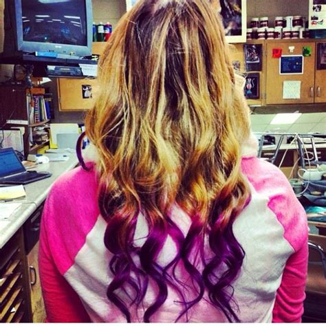 Ash brown to sandy blonde) dl 3.5 out of 5 stars 150 $7.49 $ 7. Curly blonde hair with purple dip dye tips | Dyed tips ...