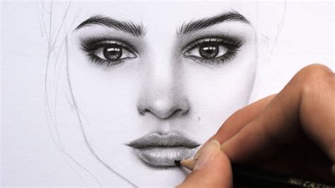 Drawing And Shading A Female Face With Graphite Pencils