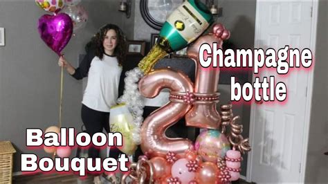 Champagne Bottle Balloon Bouquet The Process Youtube