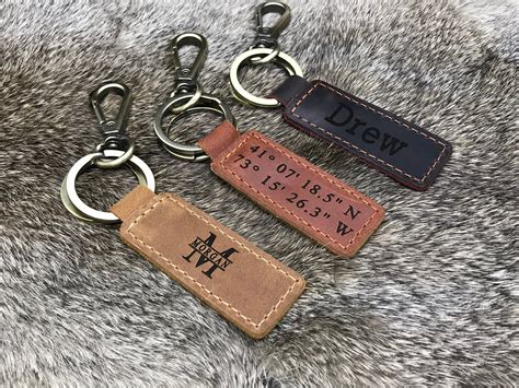 Personalized Leather Keychain Customized Keychain Custom Etsy Uk