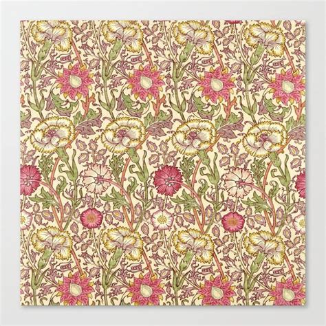 William Morris Pink And Rose 3 Canvas Print By Alexandraarts