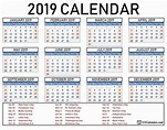 Free Printable 2019 Calendar | 123Calendars.com