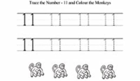 Number 11 Tracing Activity Sheet For Kindergarten,Early Learning