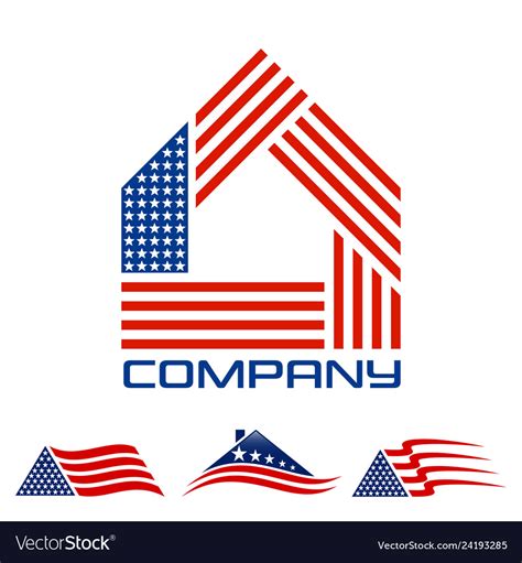 American Real Estate Logo Royalty Free Vector Image