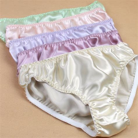 Women Silk Satin Panties Female Respiratory Underwear 6pcs Pack Ladies Knickers Briefshigh
