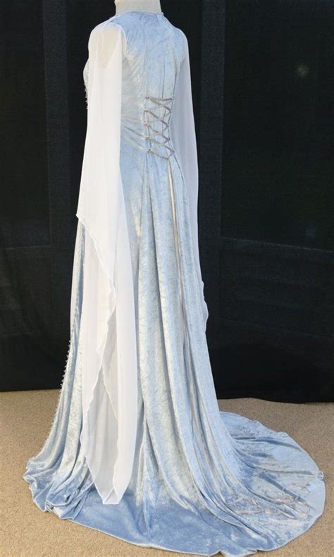 Ice Blue Medieval Dress Elven Dress Handfasting Dress Renaissance