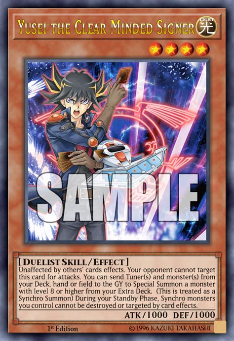 Yusei the Clear Minded Signer (Fanmade card) by HolyCrapWhiteDragon on DeviantArt